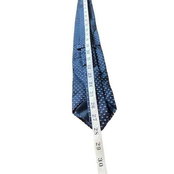 Alby Made in Italy Blue & Gold Checkered Silk Tie 56” - Picture 4 of 11